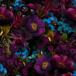 18" Moody Florals by UtART - Mystic Night