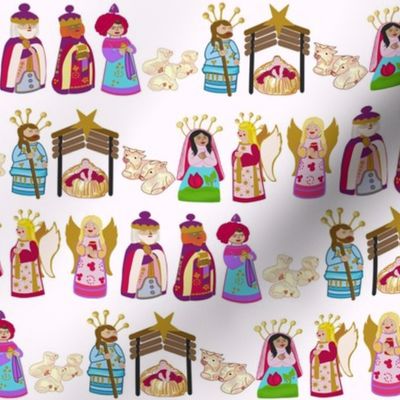 The Talavera Twins Nativity-White