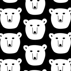 Cute polar bear pattern on black background