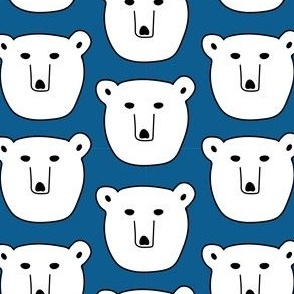 Cute polar bear pattern on blue background