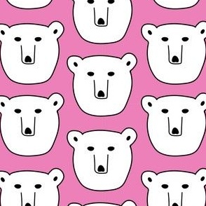 Cute polar bear pattern on pink background