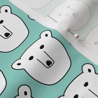 Cute polar bear pattern on mint background