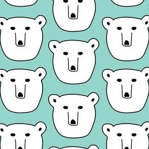 Cute polar bear pattern on mint background