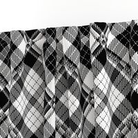 Large Scale Black and White Plaid Counterchanged Diamond Checkerboard