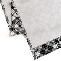 Large Scale Black and White Plaid Counterchanged Diamond Checkerboard