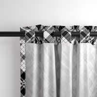 Large Scale Black and White Plaid Counterchanged Diamond Checkerboard