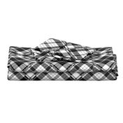 Large Scale Black and White Plaid Counterchanged Diamond Checkerboard