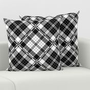 Large Scale Black and White Plaid Counterchanged Diamond Checkerboard