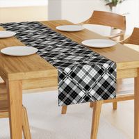 Large Scale Black and White Plaid Counterchanged Diamond Checkerboard