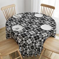 Large Scale Black and White Plaid Counterchanged Diamond Checkerboard