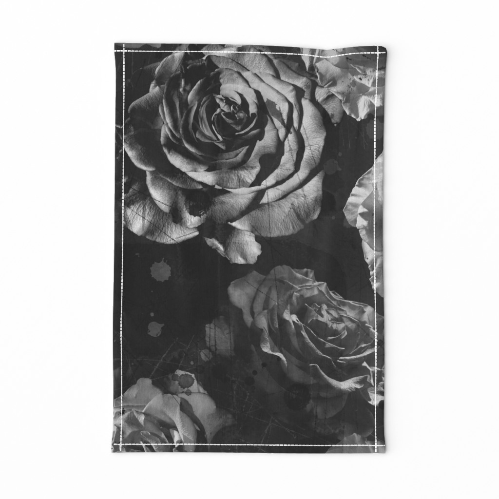 black and white large scale roses