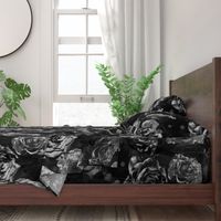 black and white large scale roses