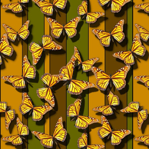 Butterflies on Striped Background
