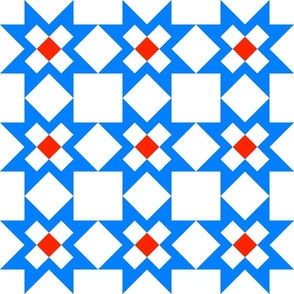 Star Crossed checkerboard Blue and Red