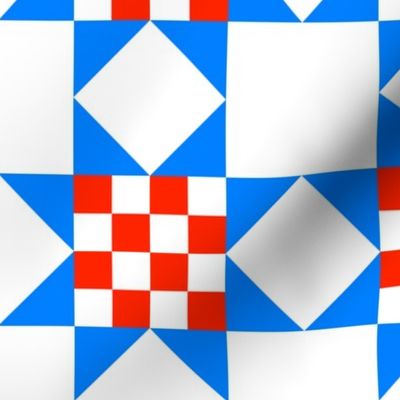 Star Crossed checkerboard Red Blue-clean