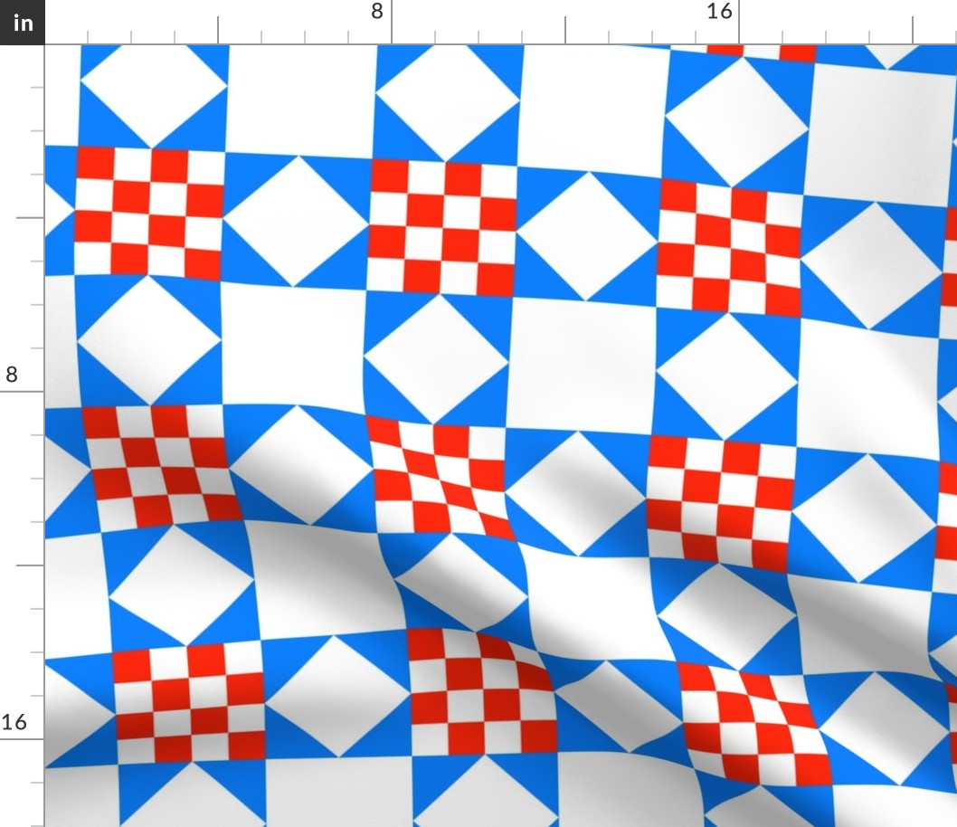 Star Crossed checkerboard Red Blue-clean