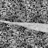 Postmodern Desert Dream Village in Black + White