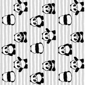 little pandas on stripes || pandamonium (90) C18BS