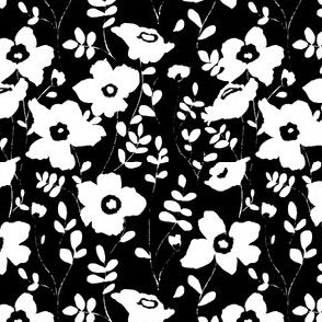 Floral garden - black & white