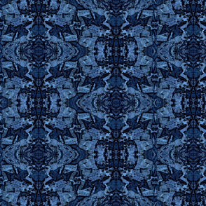 Blue Granite Carvings Geometric Fractal