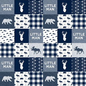 (3" small scale) Little Man Patchwork - navy C18BS