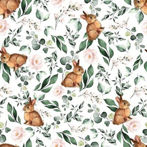 Floral Bunnies White