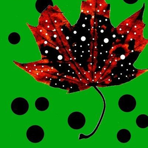 Polka Dotty Leafs (Green/Red/White/Black)