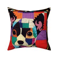 18" Chihuahua Puppy Patchwork  Stitched Quilt by kedoki