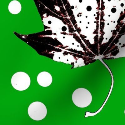 Polka Dotty Leaves (Green/White/Black)