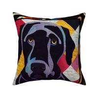 18" Black Retriever Dog Patchwork Quilt by kedoki