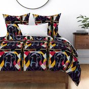 18" Black Retriever Dog Patchwork Quilt by kedoki