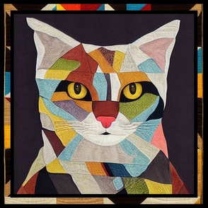 18" Calico Cat Colors Patchwork Quilt by kedoki