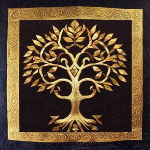 18" Ancient Rustic Gold Tree of LIfe by kedoki