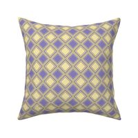 FNB1 - Small -  Diamonds on Point Cheater Quilt Texture in Lemon Yellow - Violet