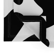 Bold Love / big scale / black and white abstract hearts pattern