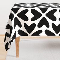 Bold Love / big scale / black and white abstract hearts pattern