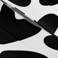 Bold Love / big scale / black and white abstract hearts pattern