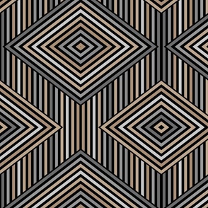 striped geometric pattern gray brown tone decor