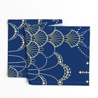 Deco Lace - navy blue yellow - extra large scale