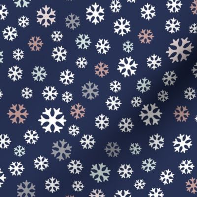 Snowflakes on dark blue – small scale