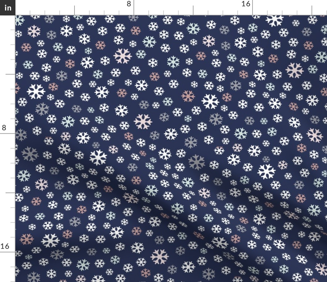 Snowflakes on dark blue – small scale