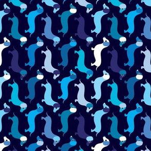 Blue boy doxie dog dachshund illustration pattern rotated 