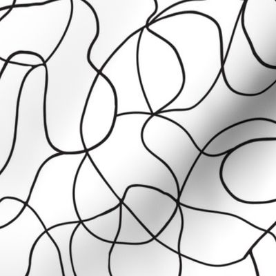 Tangled - Abstract lines in black and white, large scale