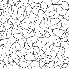 Tangled - Abstract lines in black and white, large scale