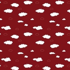 White Clouds on Red small scale repeat