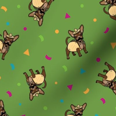 Chihuahua Taco Dog Confetti Green