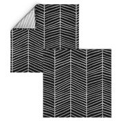 Chevron Sketch White on Black