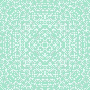 Mint green and white circles