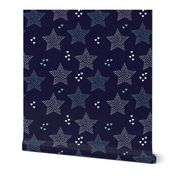 Christmas stars light dreamy winter night love blue navy