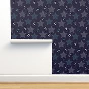 Christmas stars light dreamy winter night love blue navy